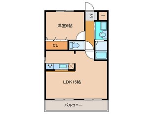 ｱﾝﾌﾟﾙｰﾙ ﾘｰﾌﾞﾙ ｻﾝﾊｲﾂの物件間取画像